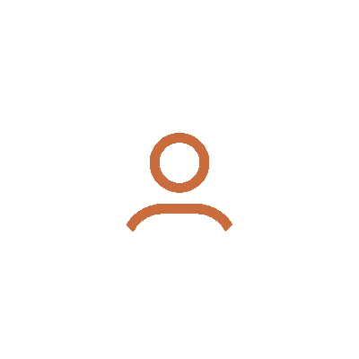 White hub-and-spoke network icon with a central orange person silhouette and six surrounding circles
